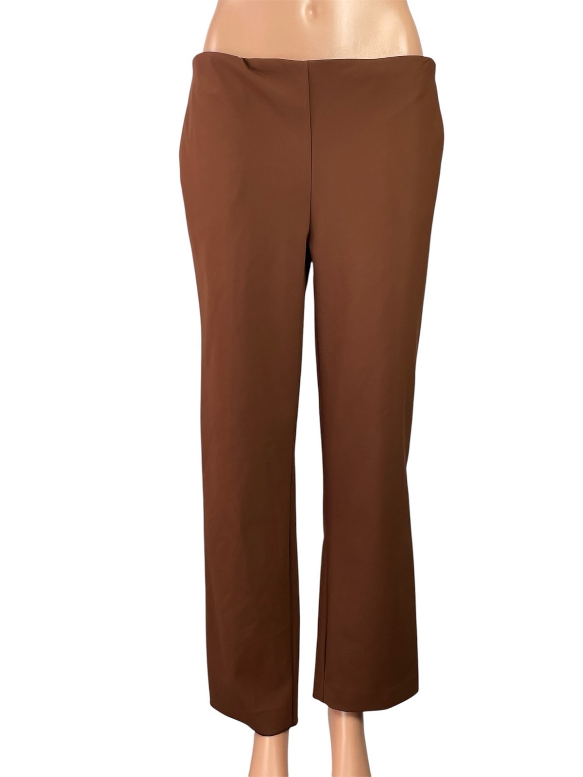 Christian Siriano Women's Brown High Rise Straight Leg Trousers Pants Size 6